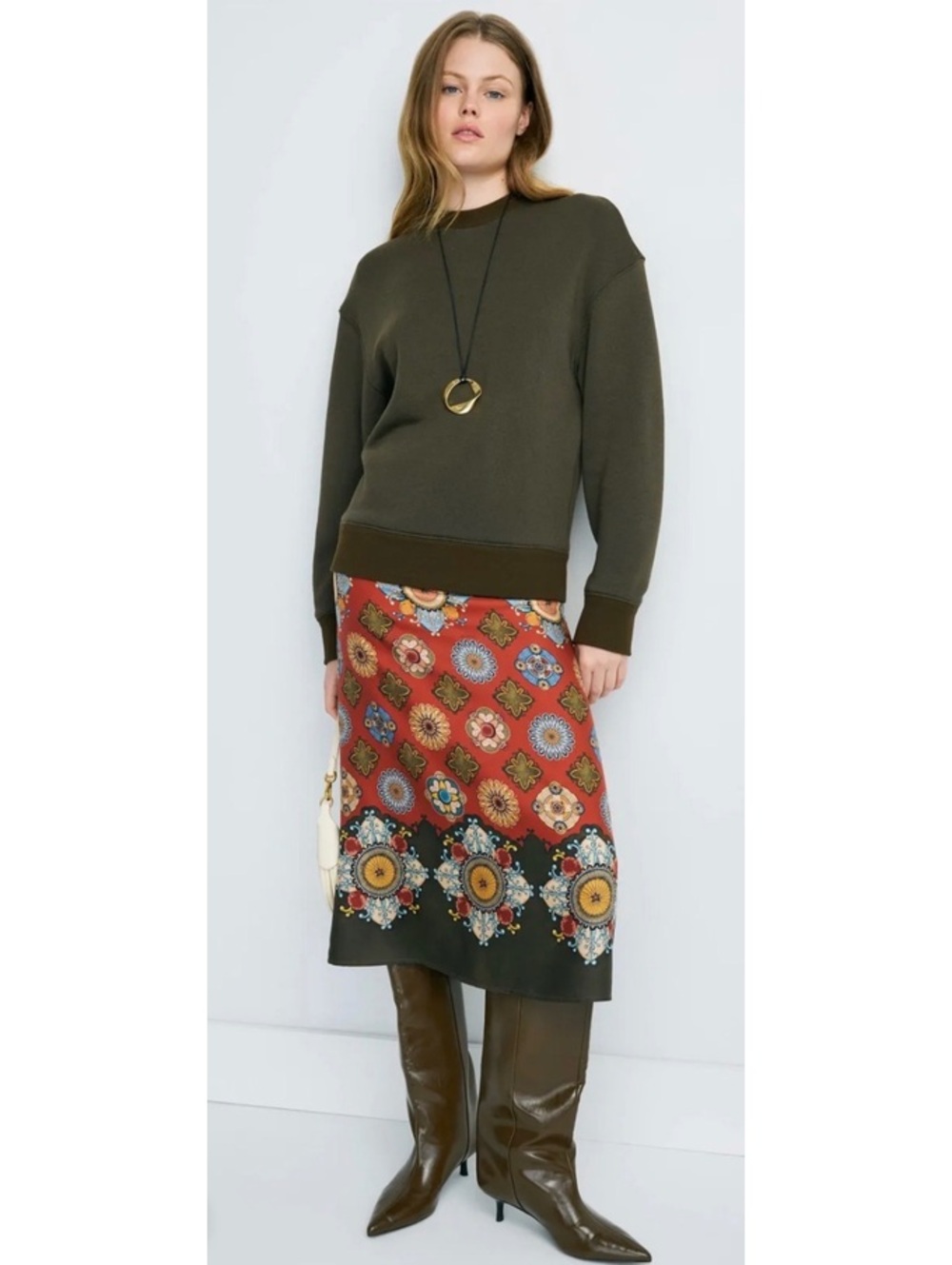 La doubleJ sporty sweatshirt pencil dress olive green $890 xs